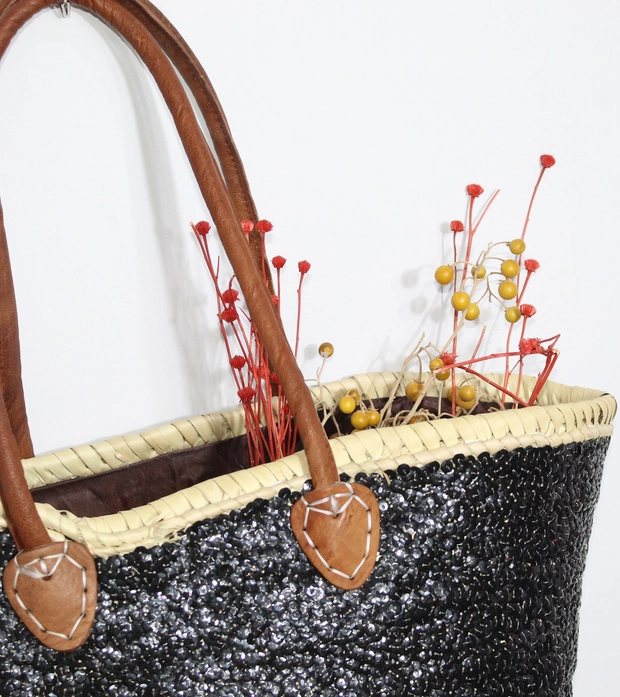 Sequin straw bag online